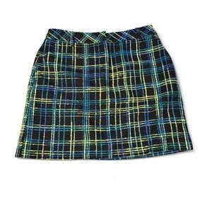 Topshop Blue and Yellow Plaid Mini Skirt